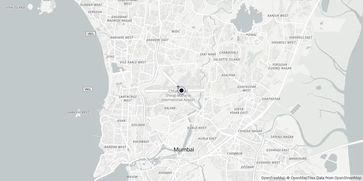 Mappa dell'Aeroporto di Mumbai - Chhatrapati Shivaji Maharaj