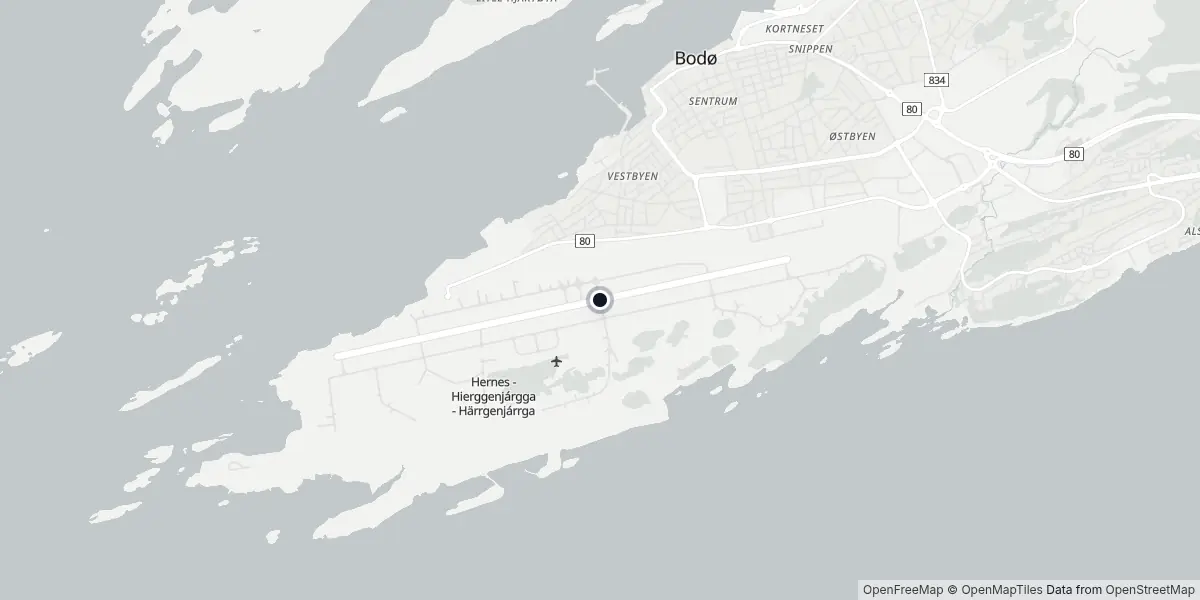 Mappa dell'Aeroporto di Bodø