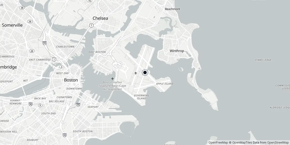 Mappa dell'Aeroporto di Boston - Logan