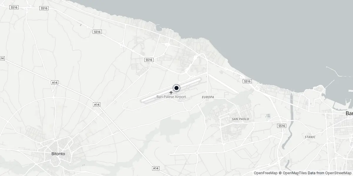 Mapa do Aeroporto de Bari - Karol Wojtyła
