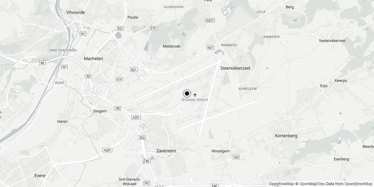 Mappa dell'Aeroporto di Bruxelles