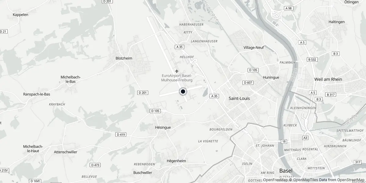 Mappa dell'Aeroporto di Basilea