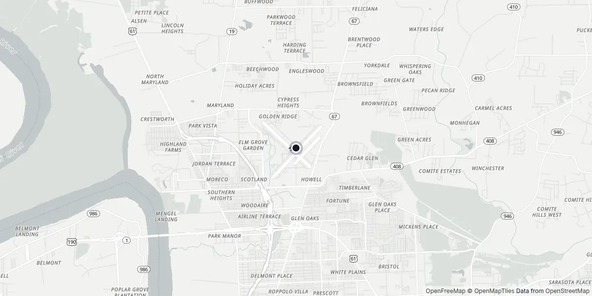 Mappa dell'Aeroporto di Baton Rouge - Ryan Field