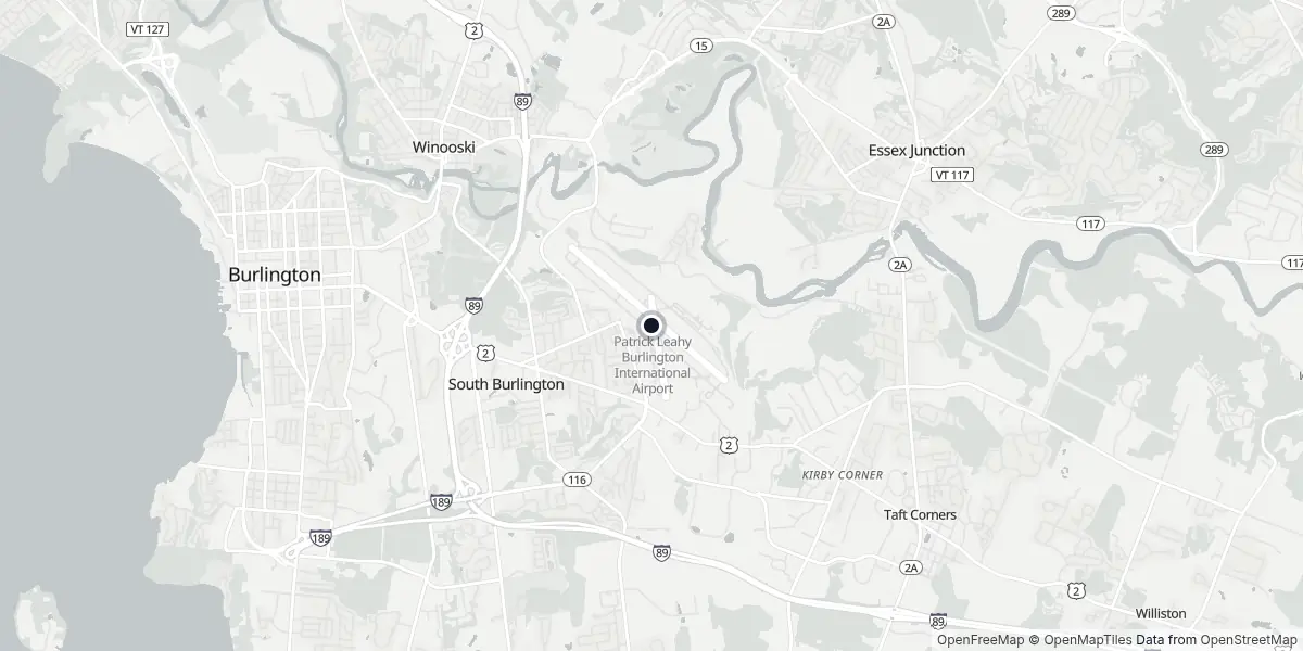 Mappa dell'Aeroporto di Burlington