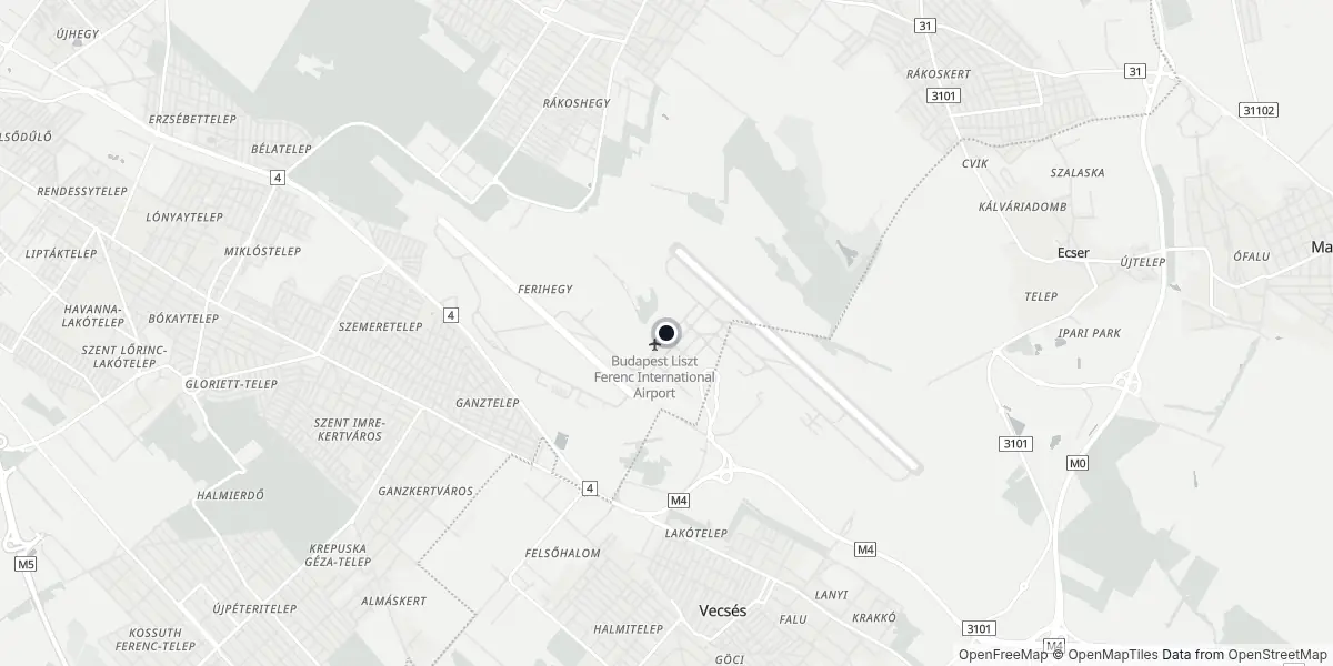Mapa do Aeroporto de Budapeste - Liszt Ferenc