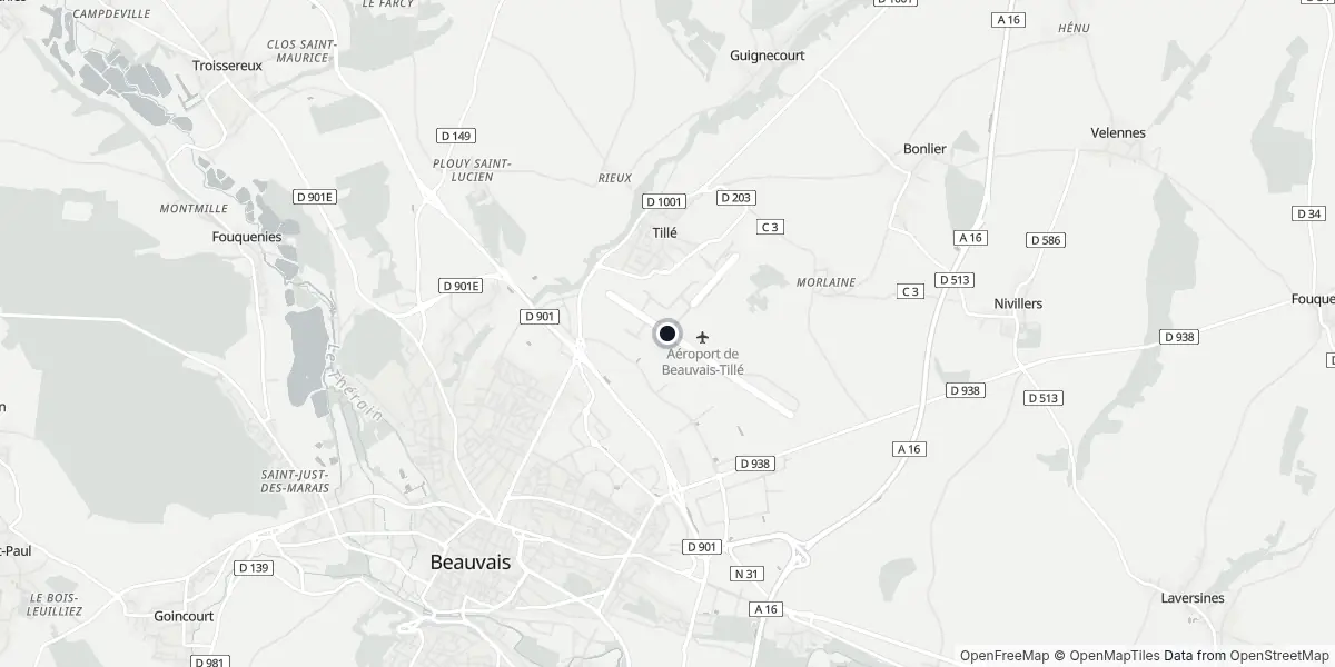 Mappa dell'Aeroporto di Parigi - Beauvais
