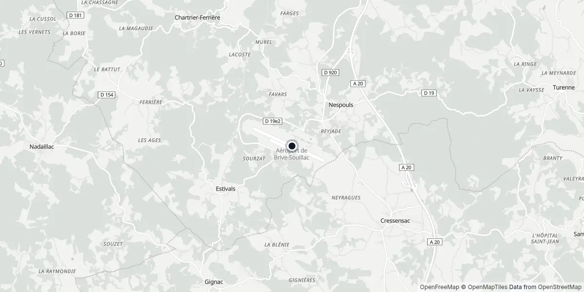 Mappa dell'Aeroporto di Brive - Souillac