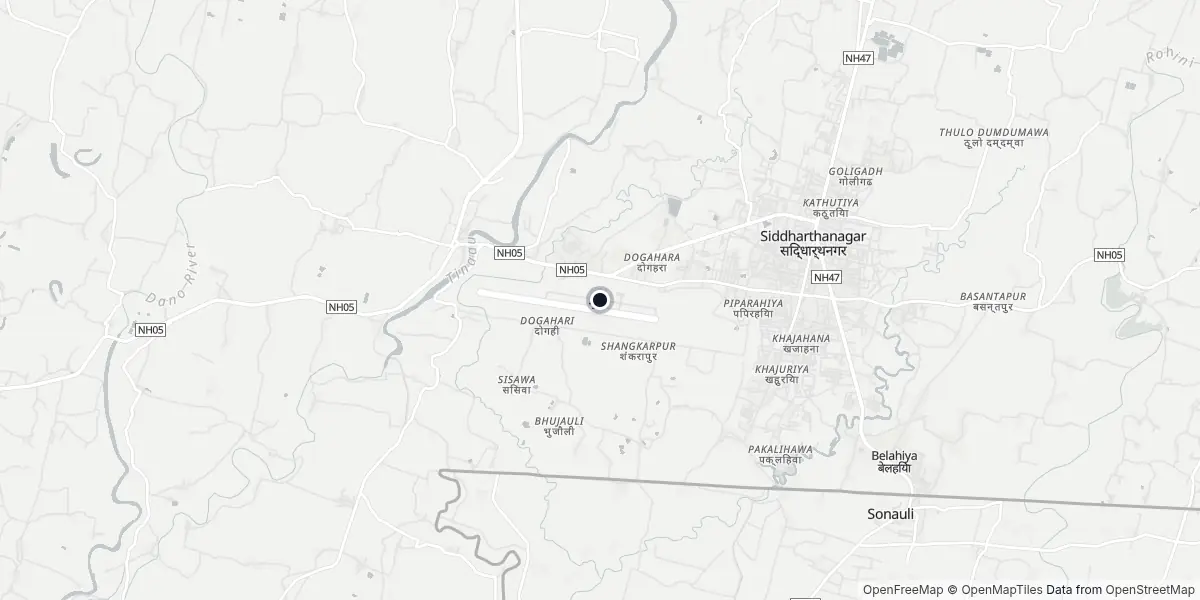 Mappa dell'Aeroporto di Bhairahawa