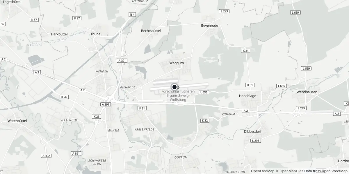 Mappa dell'Aeroporto di Braunschweig-Wolfsburg