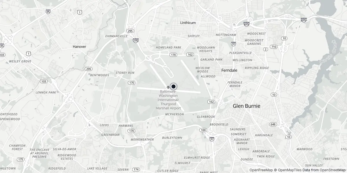 Mappa dell'Aeroporto di Baltimora - Thurgood Marshall