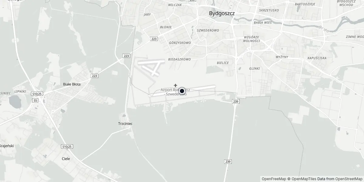 Mapa do Aeroporto de Bydgoszcz - Ignacy Jan Paderewski