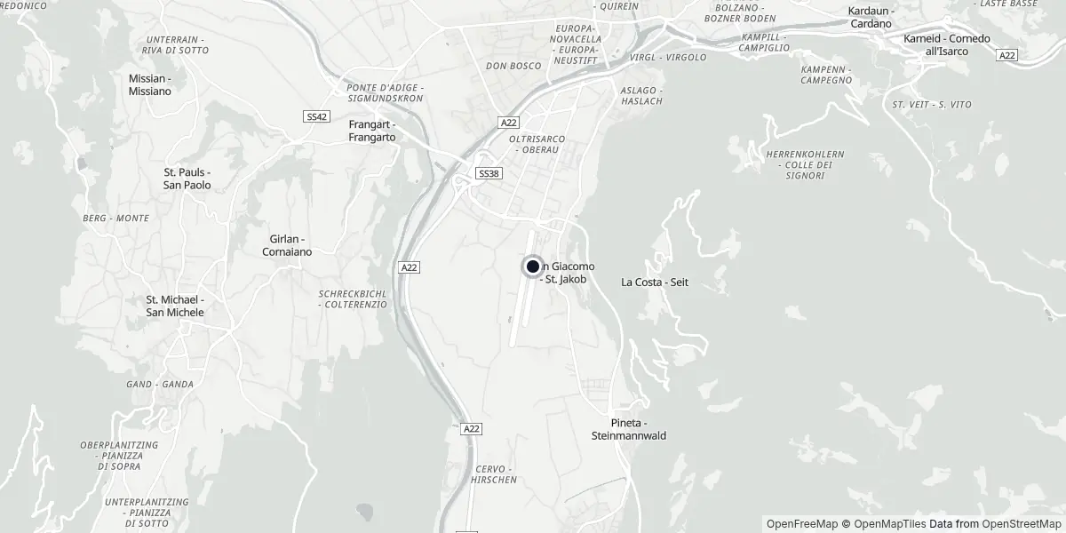 Mappa dell'Aeroporto di Bolzano