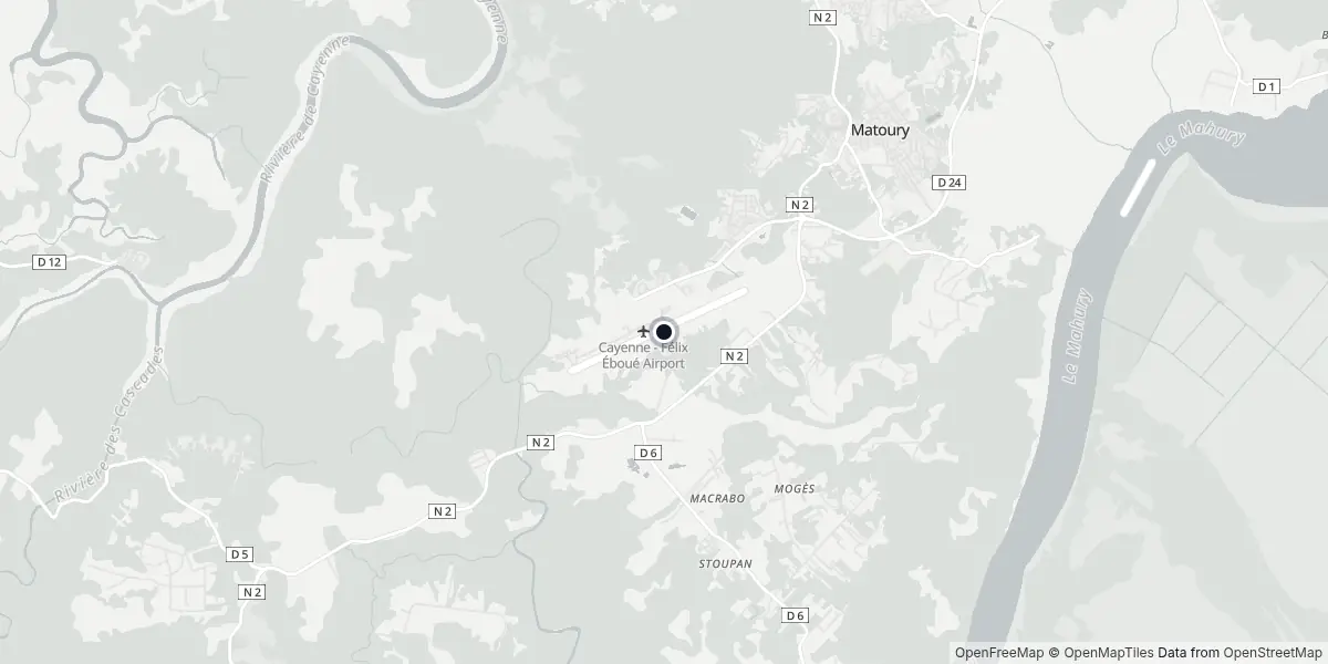 Mapa do Aeroporto de Caiena - Rochambeau