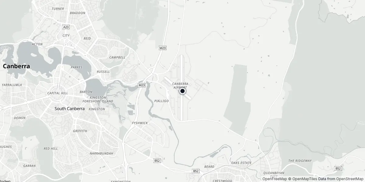 Kaart van Luchthaven Canberra