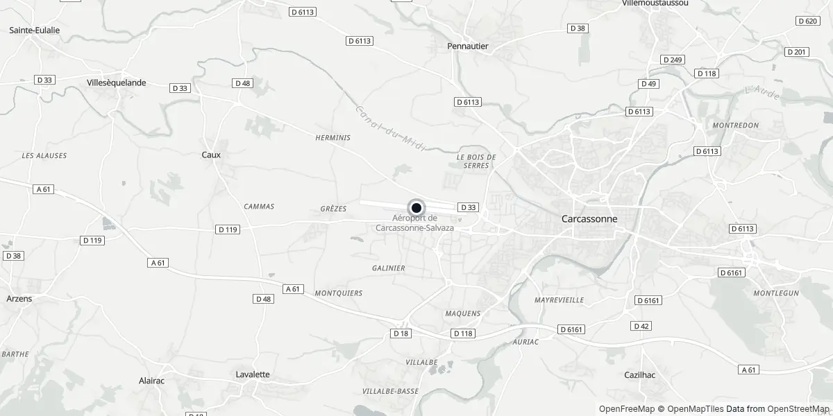 Mappa dell'Aeroporto di Carcassonne