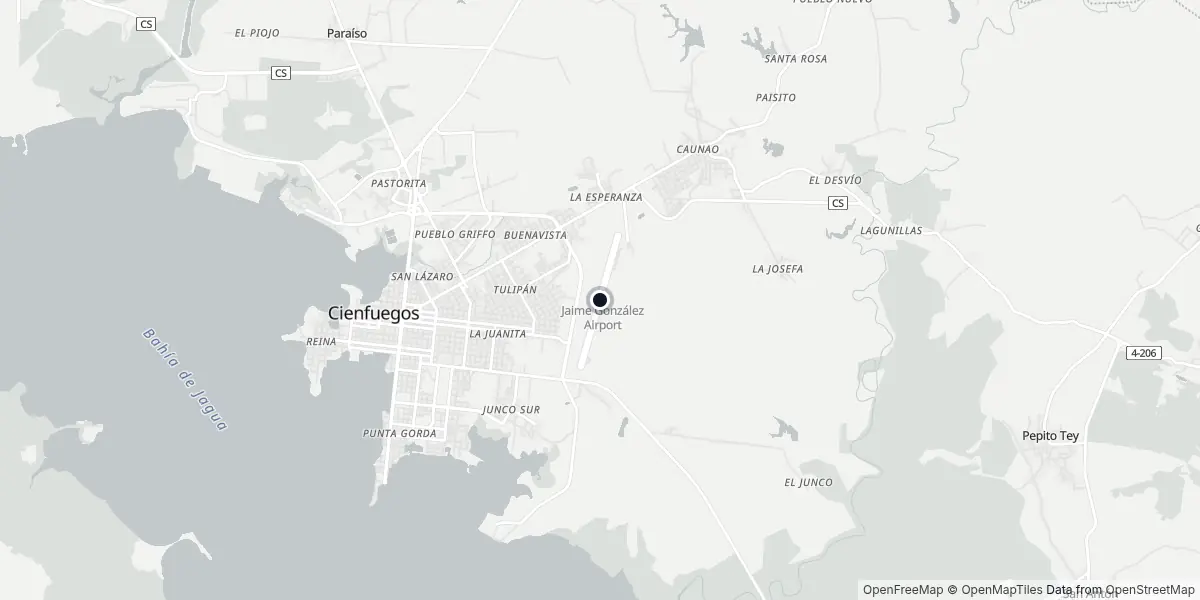 Mapa do Aeroporto de Cienfuegos - Jaime González