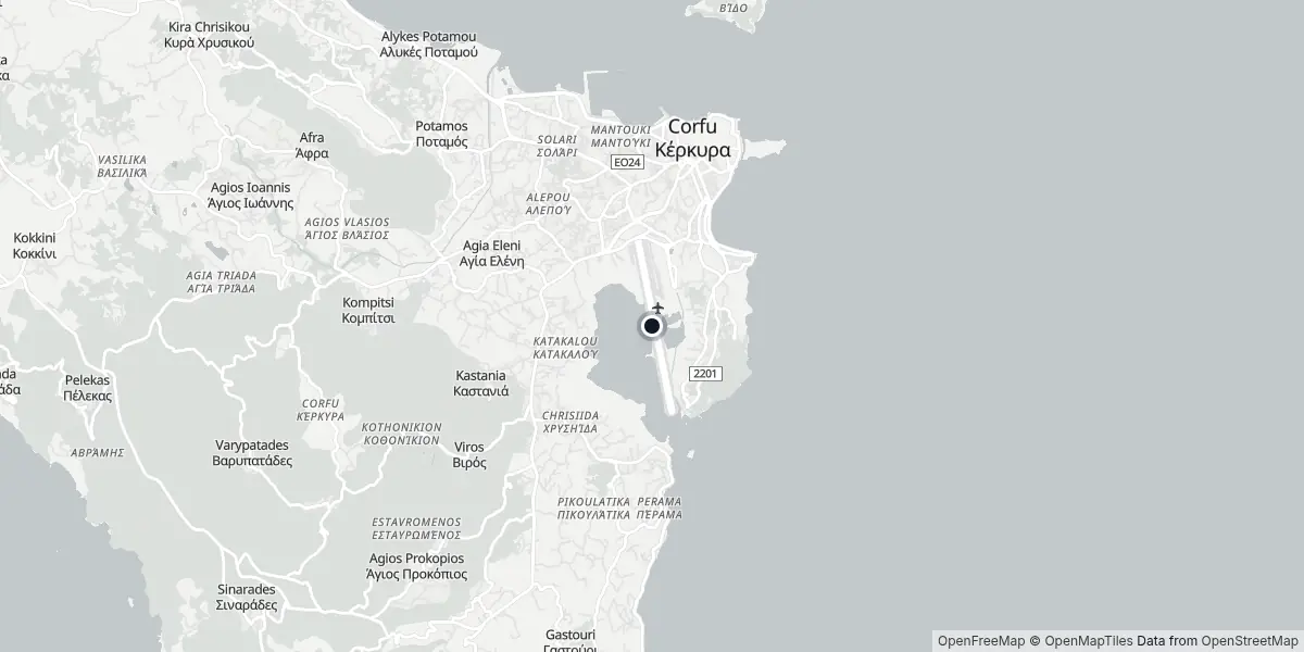 Mappa dell'Aeroporto di Corfù - Ioannis Kapodistrias