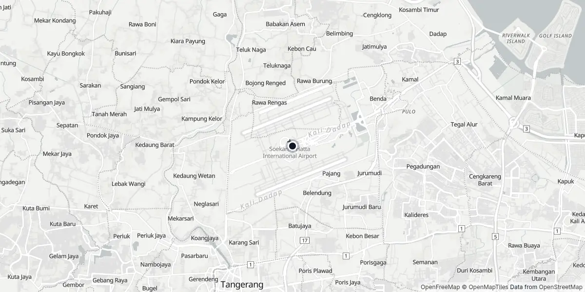 Mapa do Aeroporto de Jacarta - Soekarno-Hatta