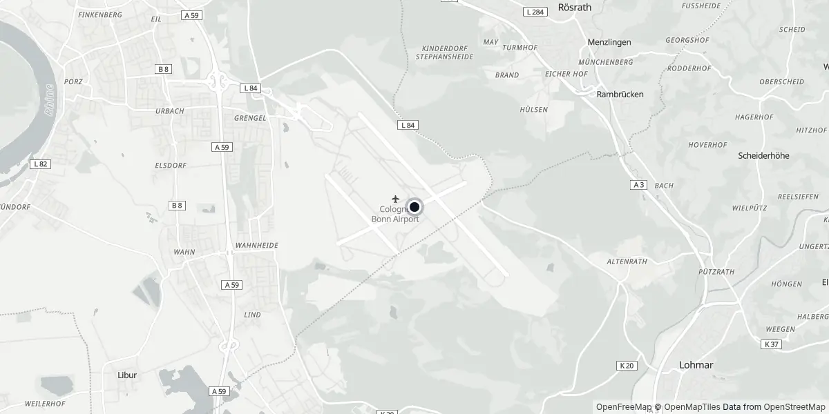 Mappa dell'Aeroporto di Colonia - Bonn
