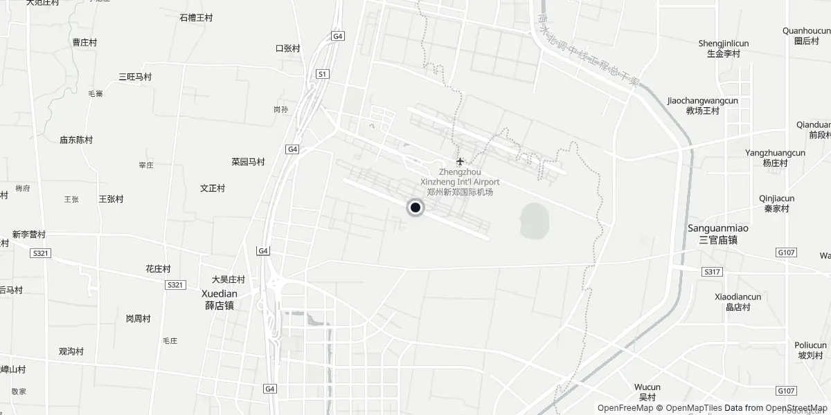 Mapa do Aeroporto de Zhengzhou - Xinzheng