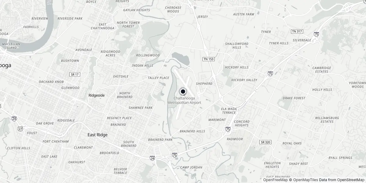 Mappa dell'Aeroporto di Chattanooga - Lovell Field