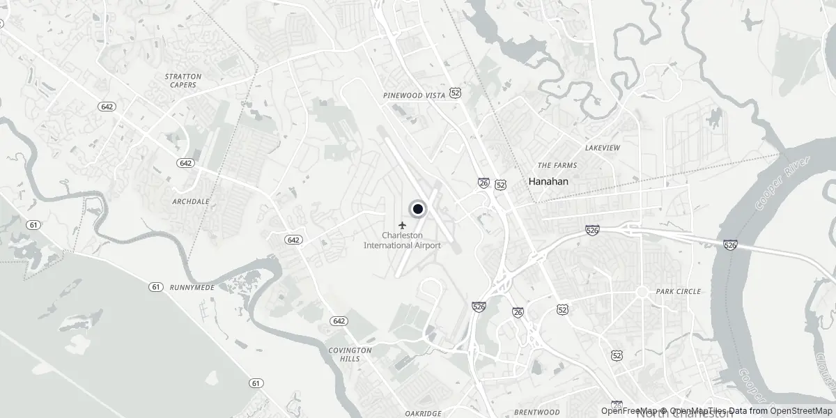 Mappa dell'Aeroporto di Charleston