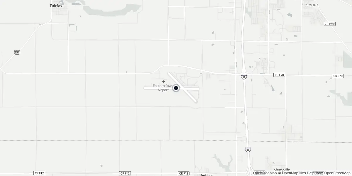 Mappa dell'Aeroporto di Cedar Rapids - Eastern Iowa