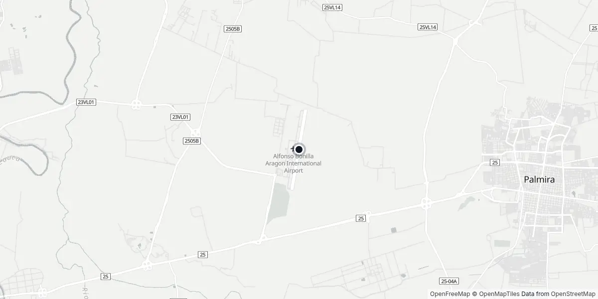 Mapa do Aeroporto de Cáli - Alfonso Bonilla Aragón