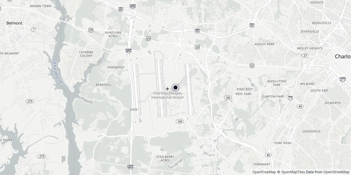 Mappa dell'Aeroporto di Charlotte - Douglas