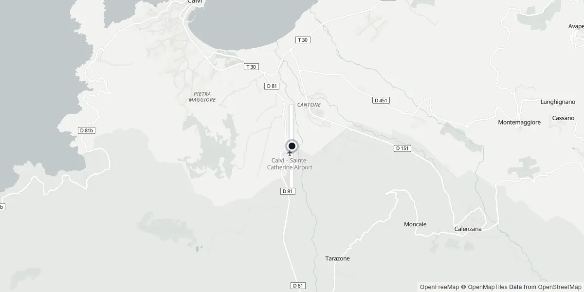 Mappa dell'Aeroporto di Calvi - Sainte-Catherine