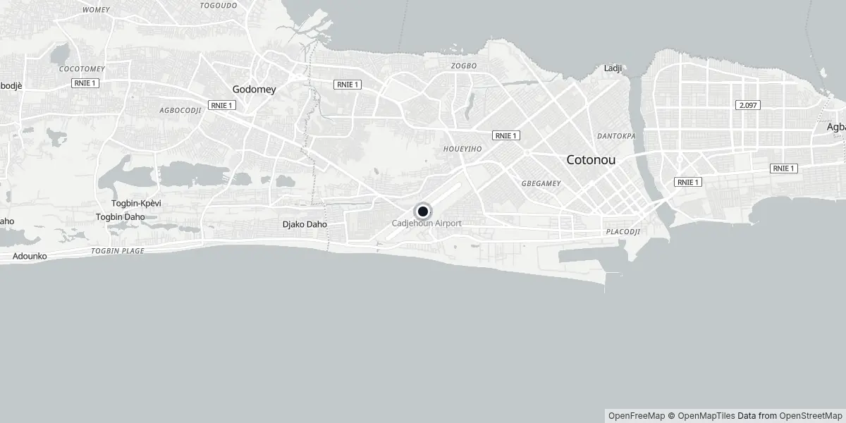 Mappa dell'Aeroporto di Cotonou - Cadjehoun