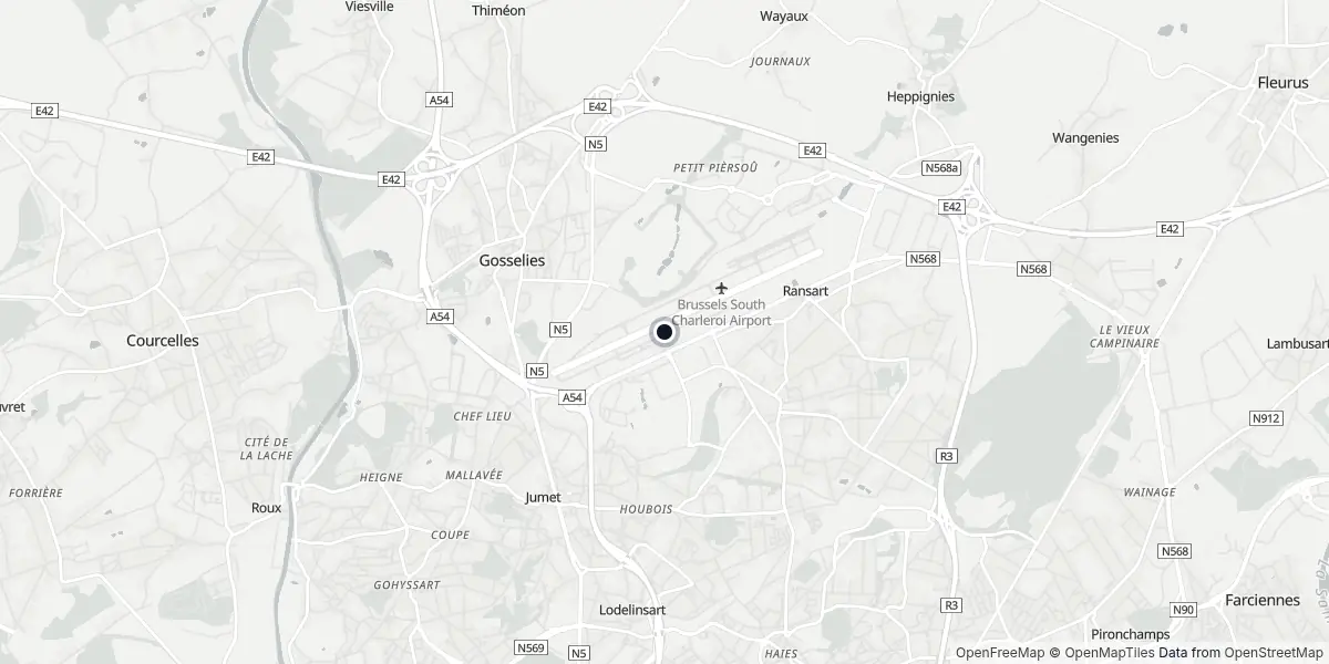 Mappa dell'Aeroporto di Charleroi