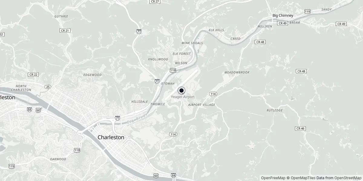 Mappa dell'Aeroporto di Charleston - Yeager