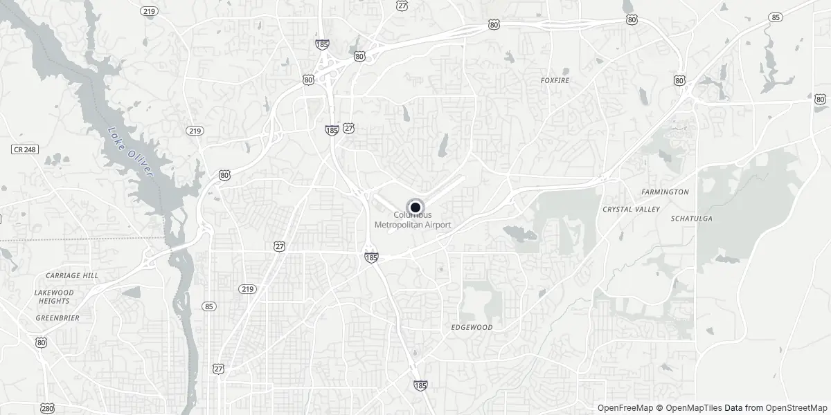 Mappa dell'Aeroporto di Columbus