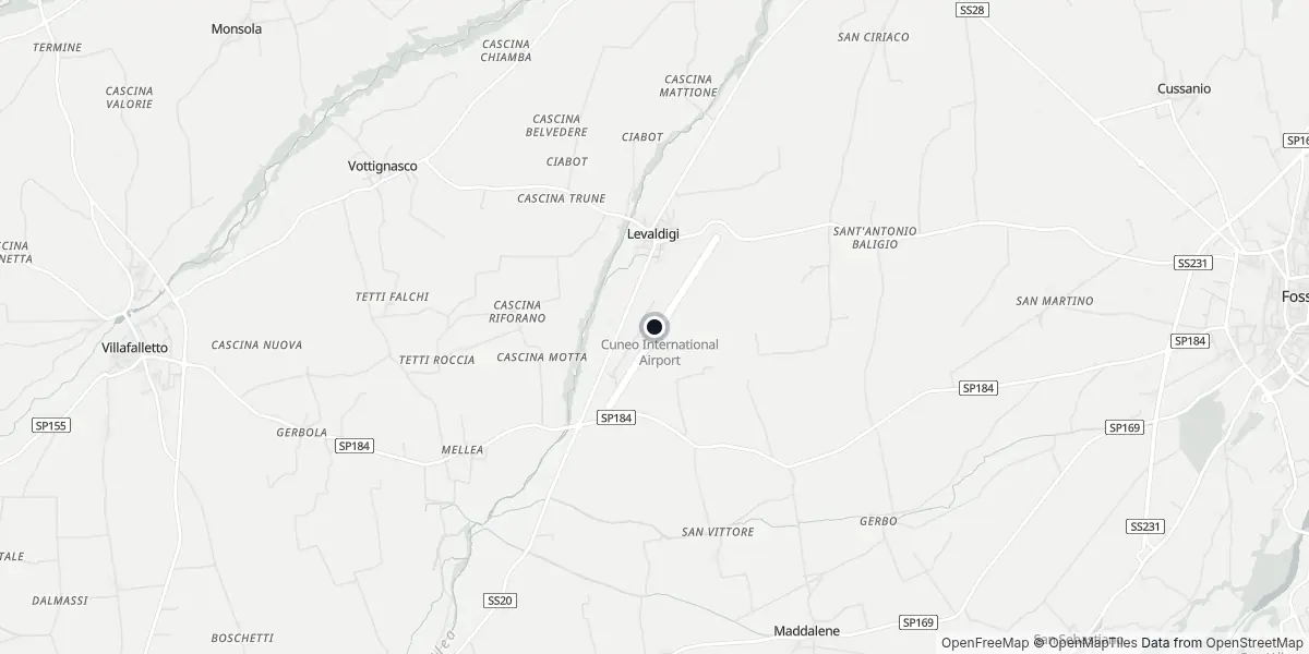Mappa dell'Aeroporto di Cuneo - Levaldigi