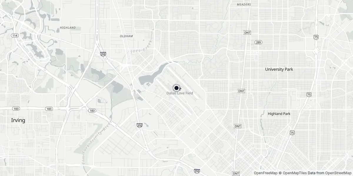 Mappa dell'Aeroporto di Dallas - Love Field