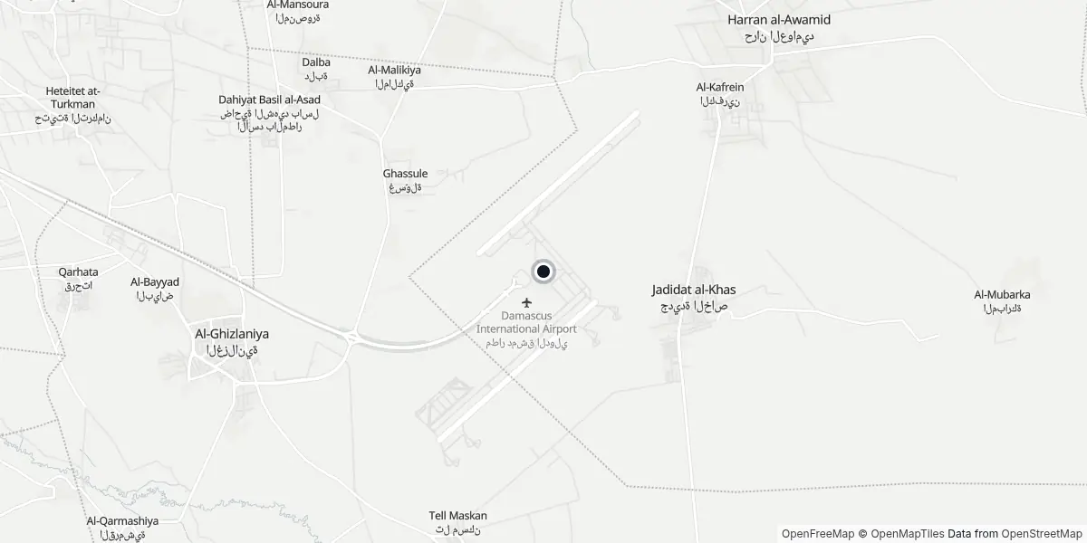 Mapa do Aeroporto de Damasco