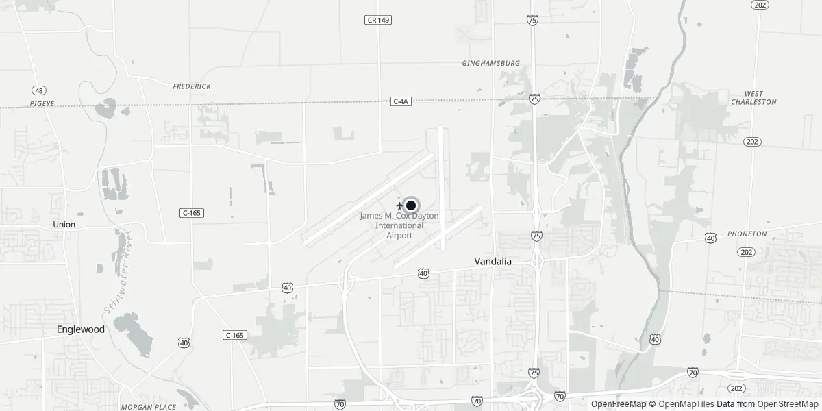 Mappa dell'Aeroporto di Dayton - James M. Cox