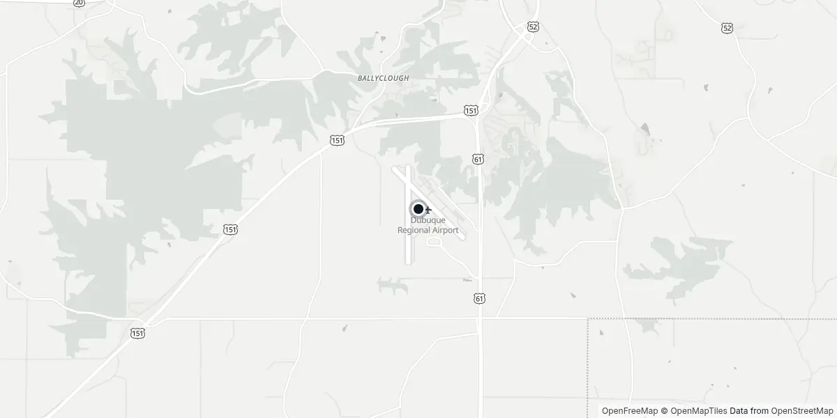 Mappa dell'Aeroporto di Dubuque