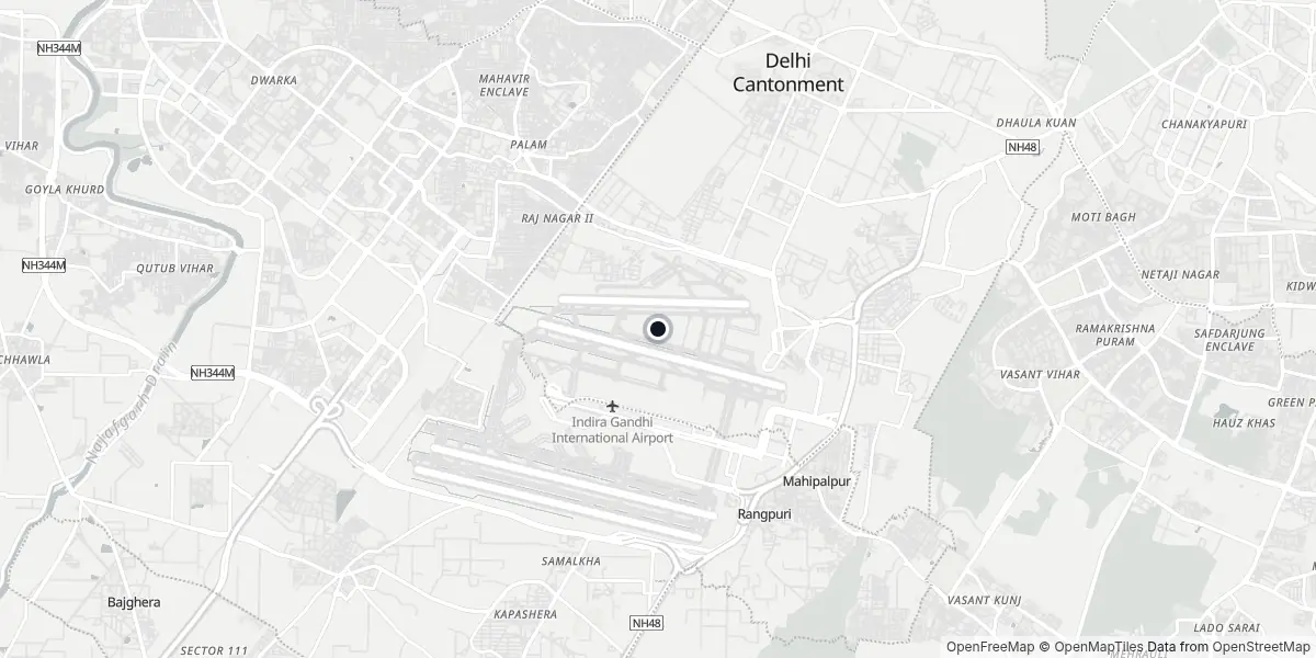 Mappa dell'Aeroporto di Delhi
