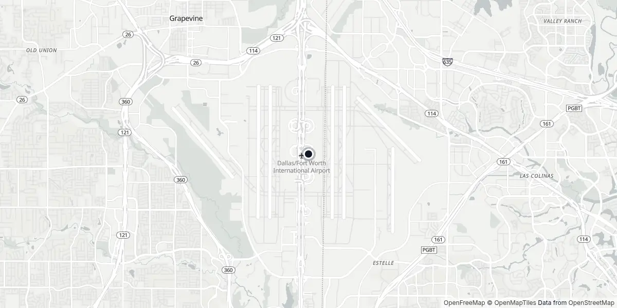 Mappa dell'Aeroporto di Dallas-Fort Worth
