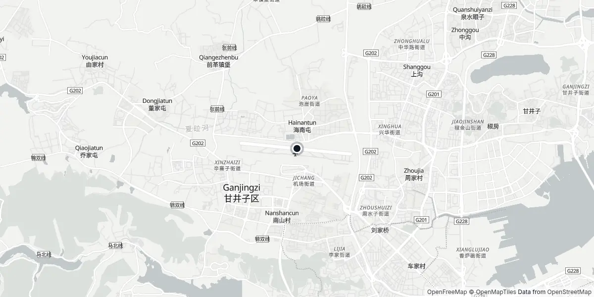 Mapa do Aeroporto de Dalian - Zhoushuizi