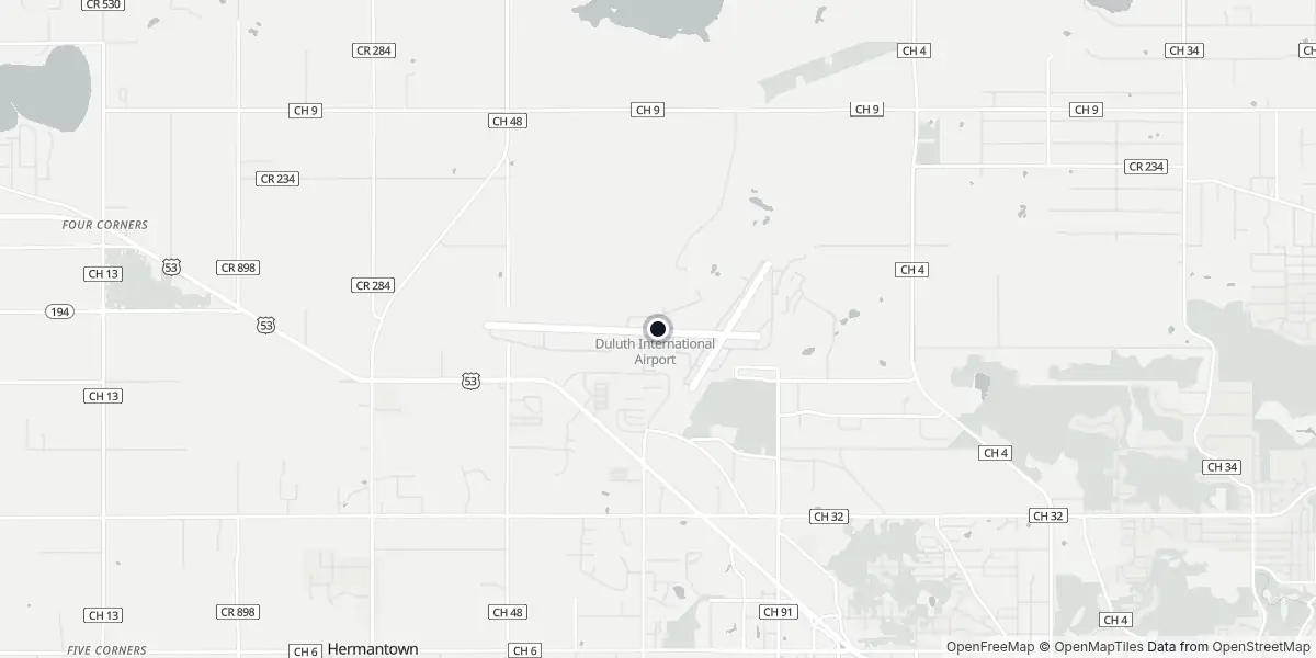 Mapa do Aeroporto de Duluth
