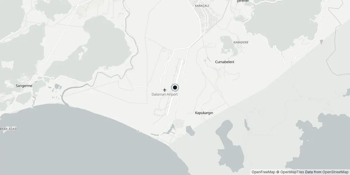 Mappa dell'Aeroporto di Dalaman
