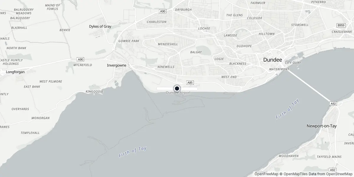 Mappa dell'Aeroporto di Dundee