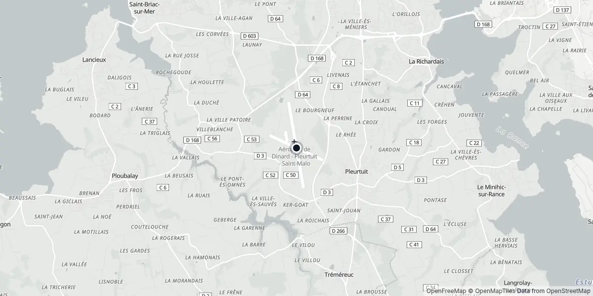 Mapa do Aeroporto de Dinard-Pleurtuit-Saint-Malo
