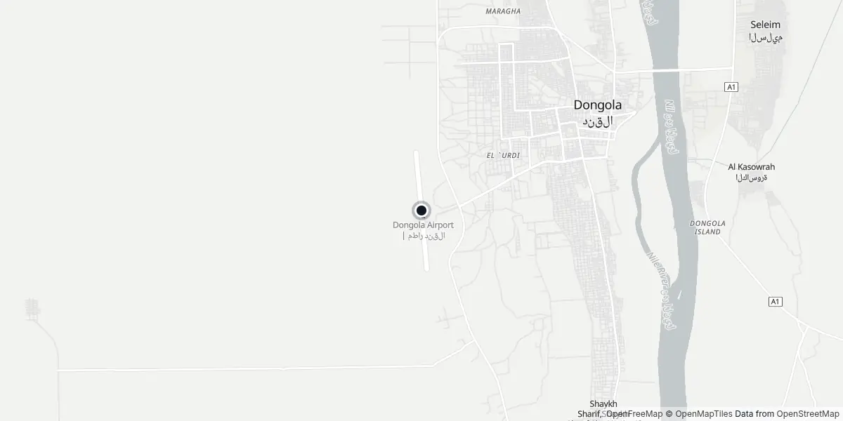 Mapa do Aeroporto de Dongola