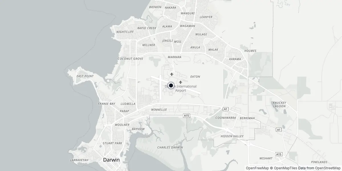 Mapa do Aeroporto de Darwin