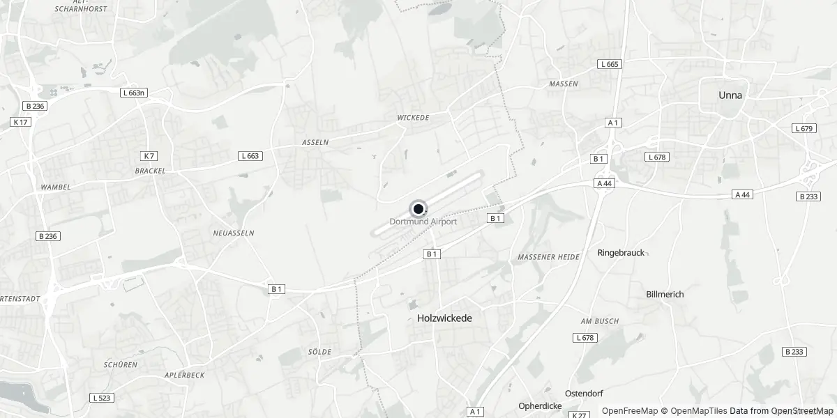 Mappa dell'Aeroporto di Dortmund