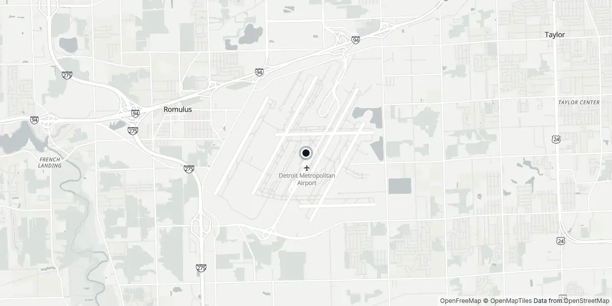 Mappa dell'Aeroporto di Detroit